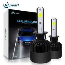 NLpearl S2 COB 72 Вт супер яркие ампулы H1 Светодиодные Автомобильные фары лампы H7 6500K H8 H9 H11 9005/hb3 9006/hb4 H4 Turbo Led H1 Canbus