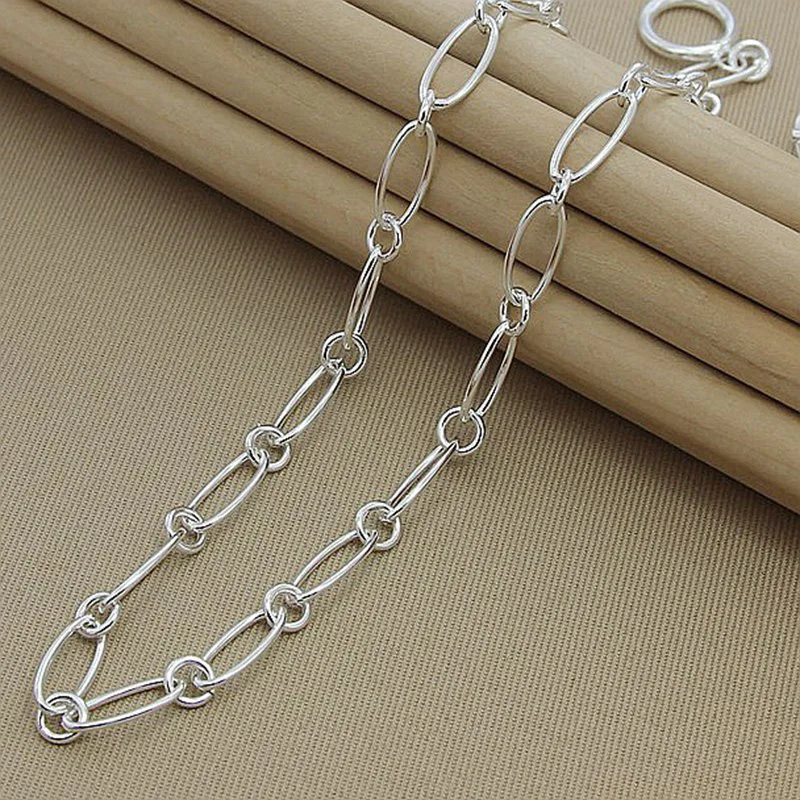 925 Серебряные Простые цепочки ожерелье женские ожерелья ювелирные изделия аксессуары