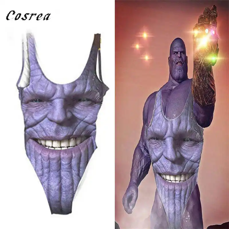 Endgame Thanos Cosplay Costumes Une Pièce Maillot De Bain Femmes Sexy été Maillot De Bain Femmes Hommes Filles Lycra Body Hommes Fille Aliexpress