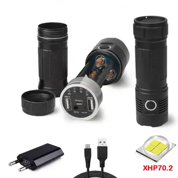 

xhp70.2 led dynamo flashlight usb powerful led flashlight xhp70.2 spotlight hunting lanterna torch flash light 18650 led zaklamp