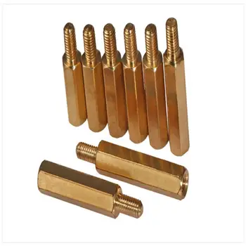 

M3 Male 6mm x M3 Female 4-60 mm Brass Standoff Spacer M3 (4-60)+6 Copper Hexagonal Stud Spacer Hollow Pillars m3*(4-60)+6mm