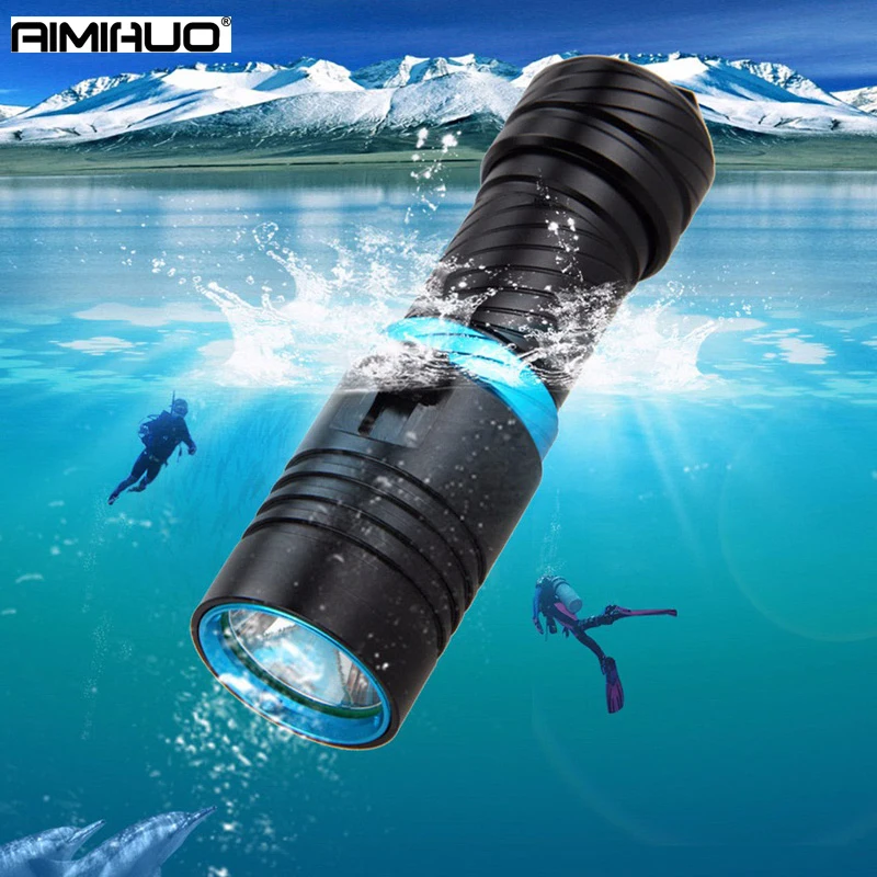 AIMIHUO Cree L2 LED Diving Flashlight 2000LM Powerful Underwater