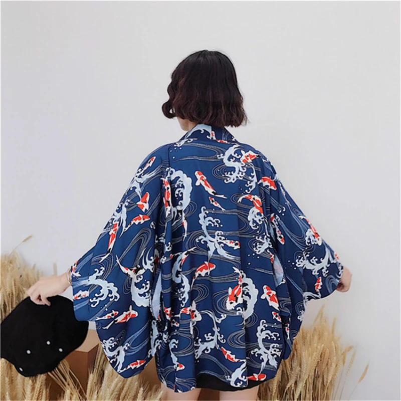 price reduction Women Kimono Jacket Thin Cardigan Yukata Coat 10 Colors Japanese Style Outwear Retro Loose Casual S