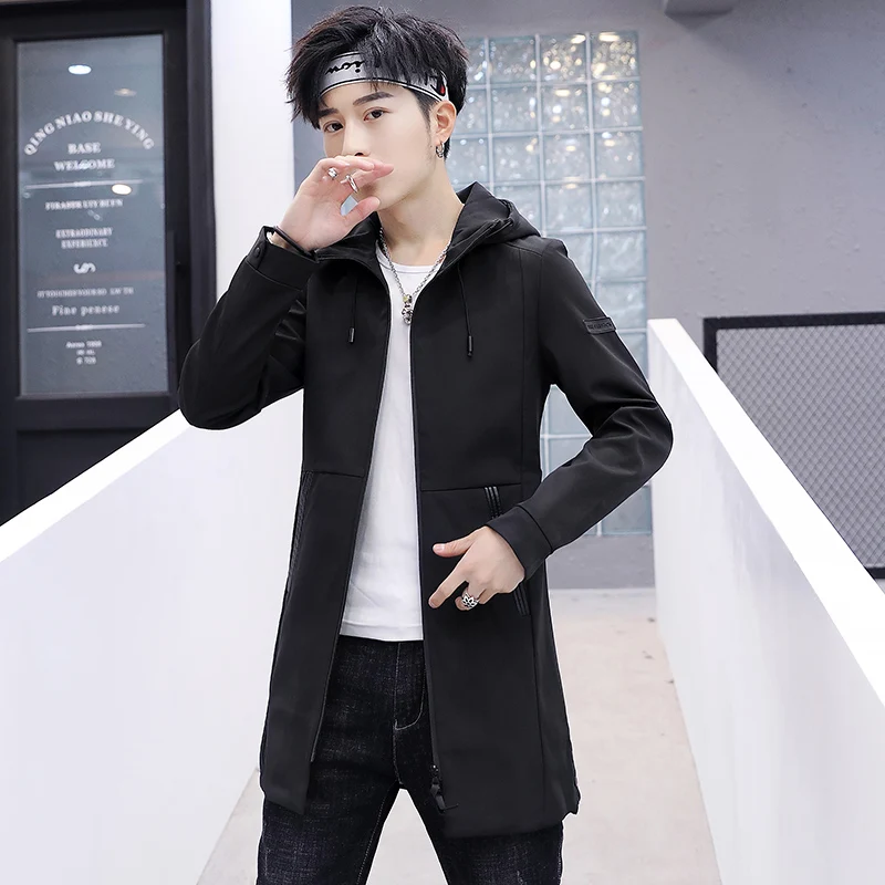

Casaco Masculino Militar Autumn Long Jacket Men Slim Casual Baseball Jackets Stand Collar With Coat Homme Clothing Solid