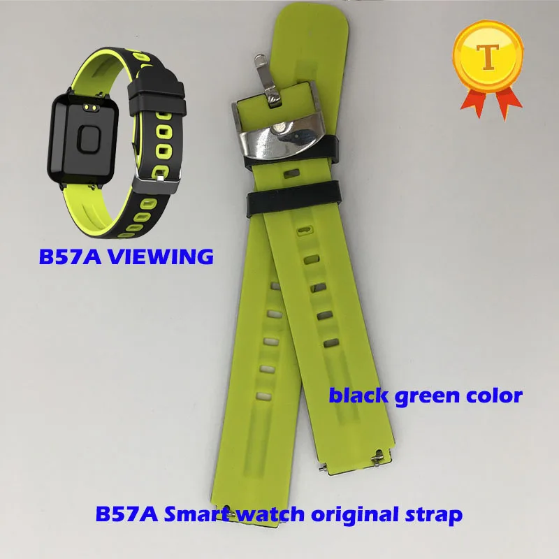 Силиконовый цветной ремень ремешок для часов для B57 B57A B57B B57C смарт-браслет Смарт-часы зарядное устройство зарядный кабель зажим док-станция база - Цвет: GREEN STRAP FOR B57A