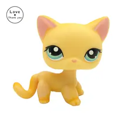 литл пет шоп лпс #339 Желтый котенок стоячки голубые глаза редкое животное игрушки little pet shop LPS #339 Short Hair kitty Yellow kitten toys