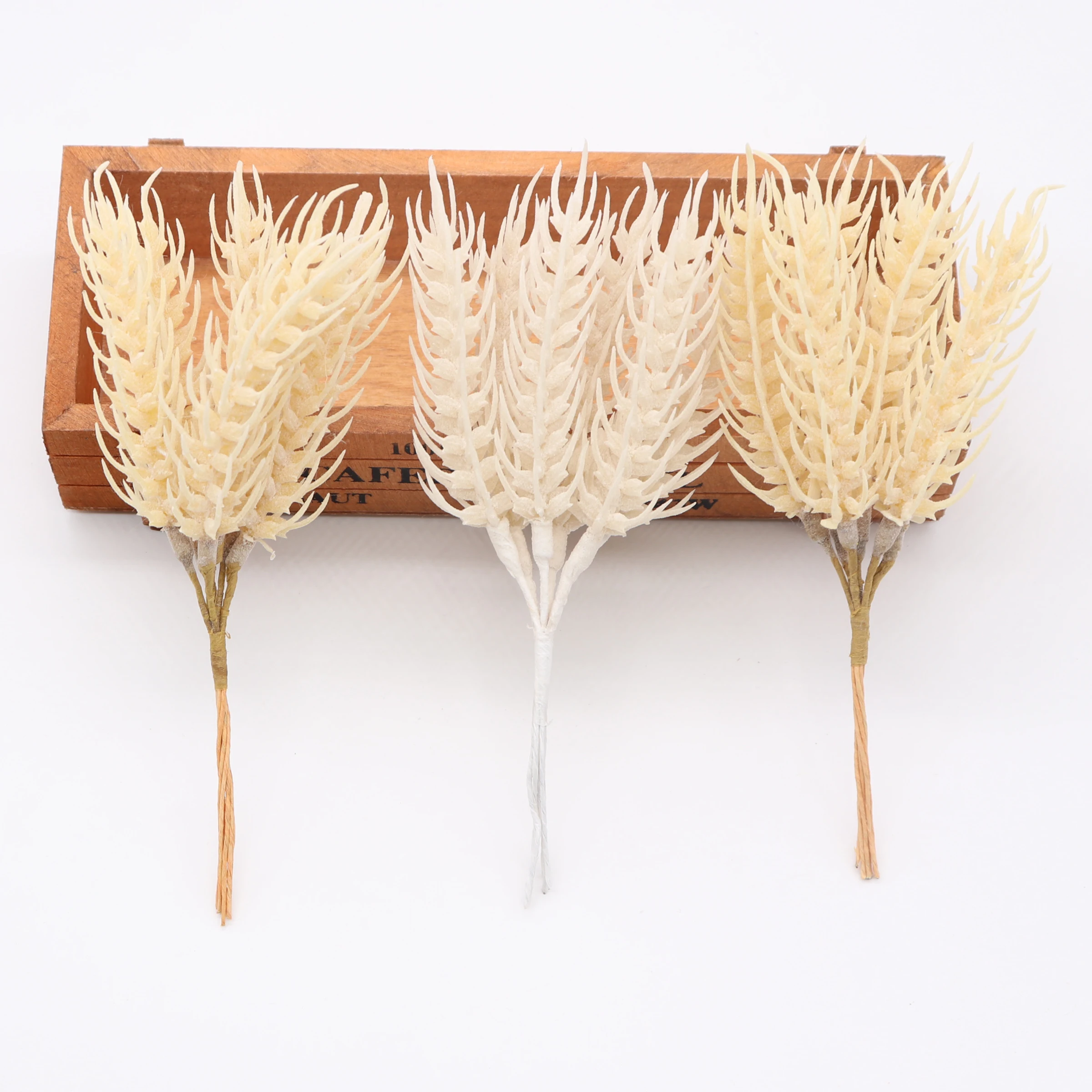 

6pcs Artificial Flower Fall Wheat Bunches Wedding Decorations DIY Wreaths Scissors Decorative Wreaths Fake Flowers