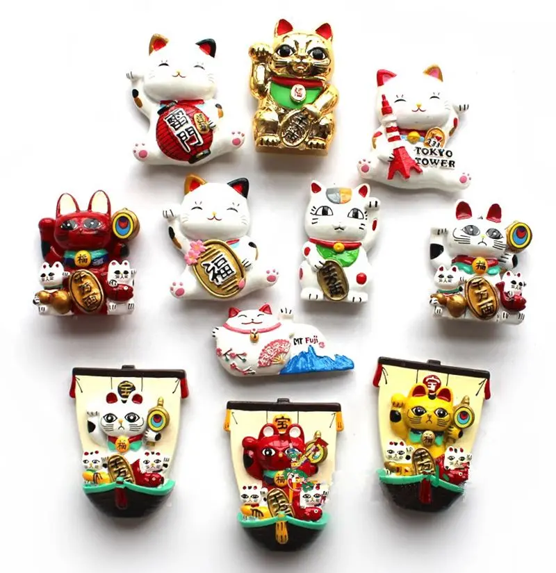 Гром ворота башня, башня, Lucky Cat, смола, 3D магниты на холодильник, Япония, сувениры для туристов, холодильник, магнитные наклейки, домашний декор