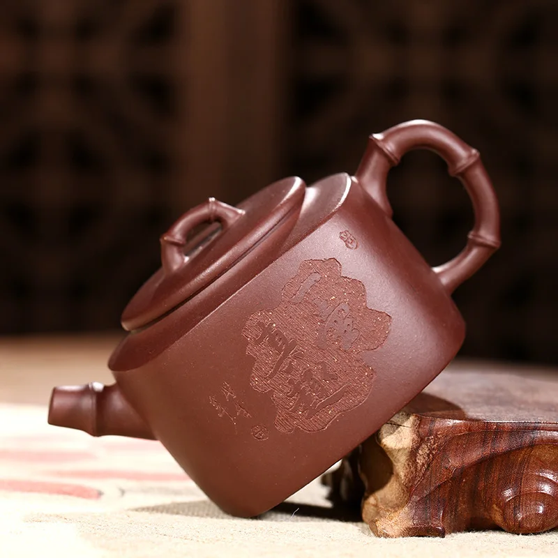 Фиолетовый; песок Китайский чайник руды из фиолетовой глины четверки горшок Gaogong Shao Liping ручной работы чайник коллекция кастомизации