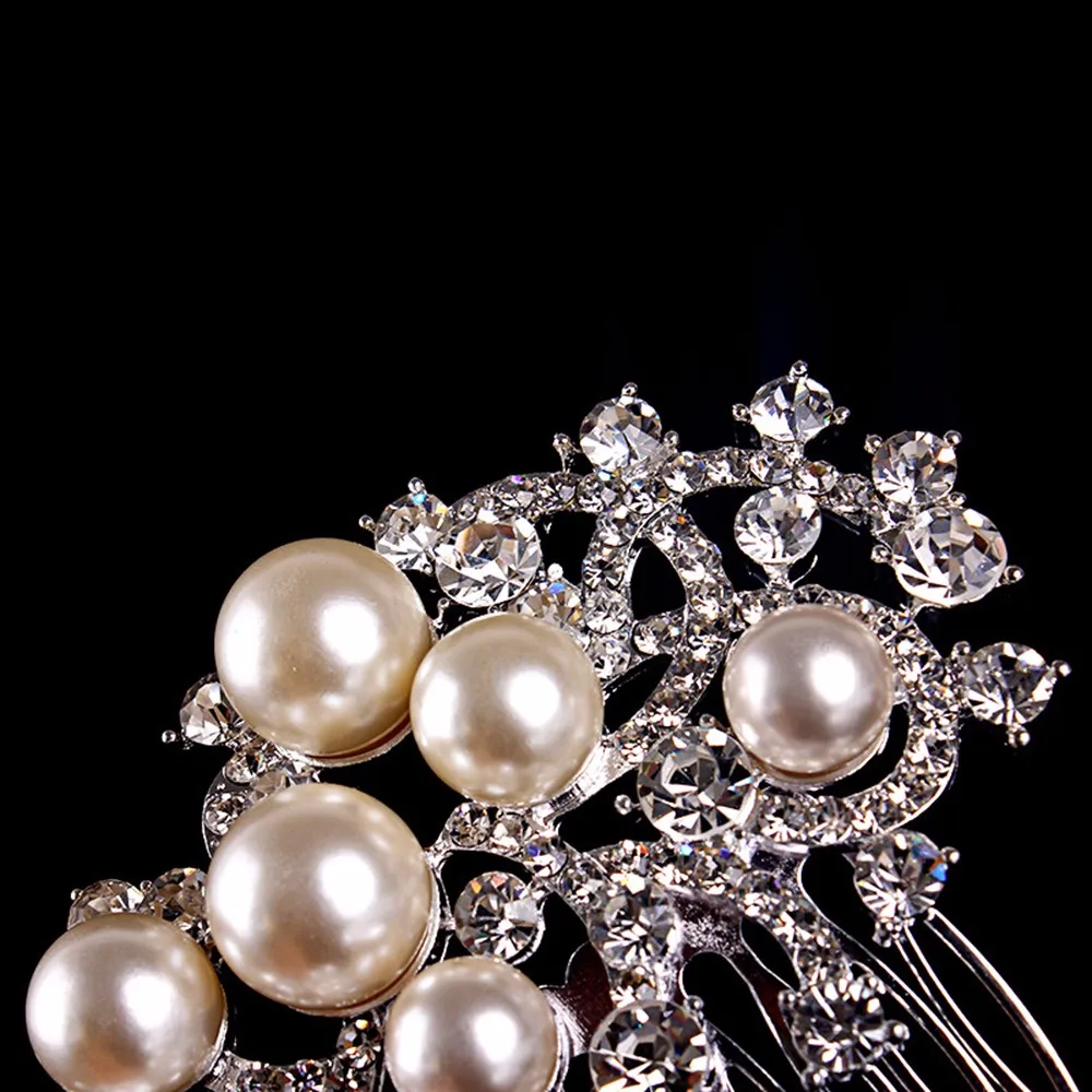 high quality wedding hairwear jewelry for bridal romantic simulated pearl tiara austria crystal jewels especially women party decoration A006 (3)