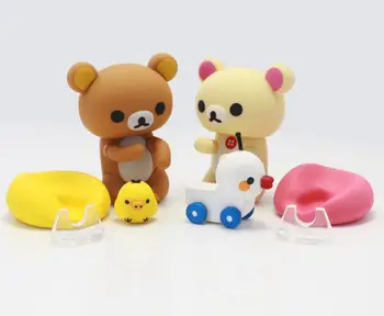 

Figure Complex Character Rilakkuma Brown/Pink PVC Figure Collectible Model Toy 7cm KT3950