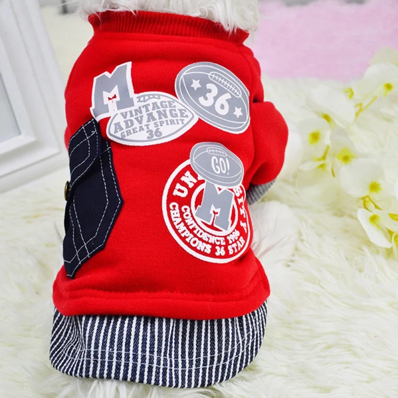 

Pet Dog Hoodies Fashion Patch Design Puppy Cat Jacket Clothes Autumn & Winter Coat Dog Cotton Keep Warm Clothes