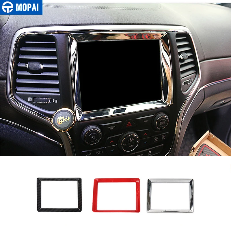

MOPAI ABS Car Interior Center Console Navigator GPS Decoration Frame Trim Stickers for Jeep Grand Cherokee 2014 Up Car Styling