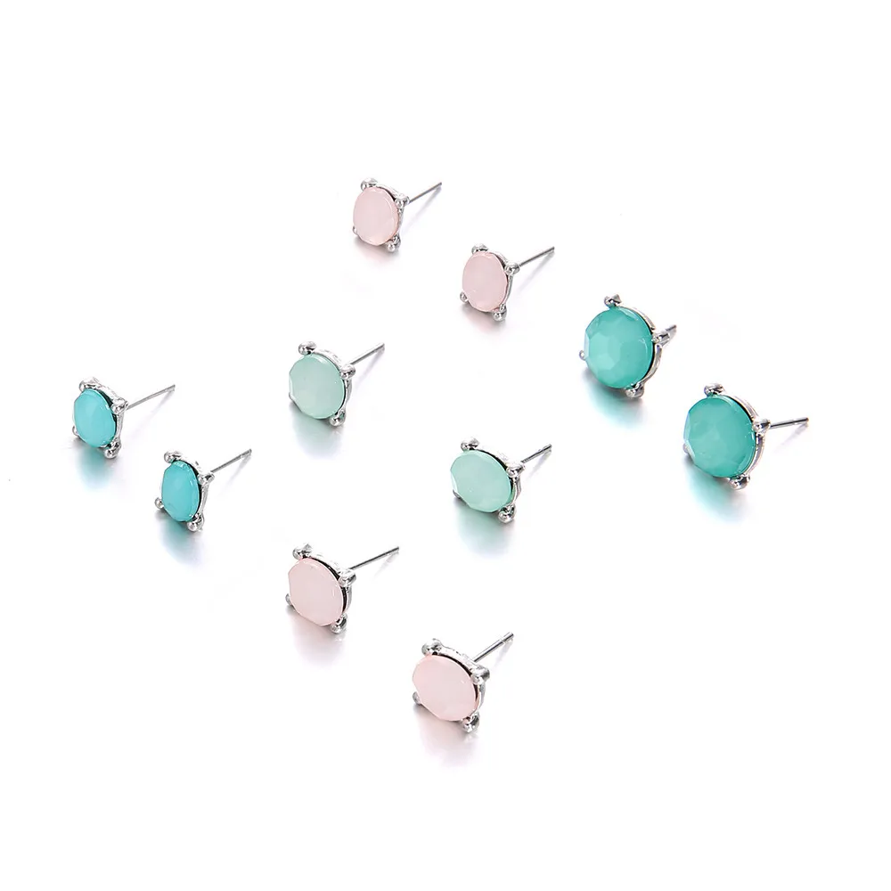 

Earrings Female 2019 Jewelry Vintage Alloy Bohemia Color Shape Stud Earrings Ornaments Gift For Friend z0322