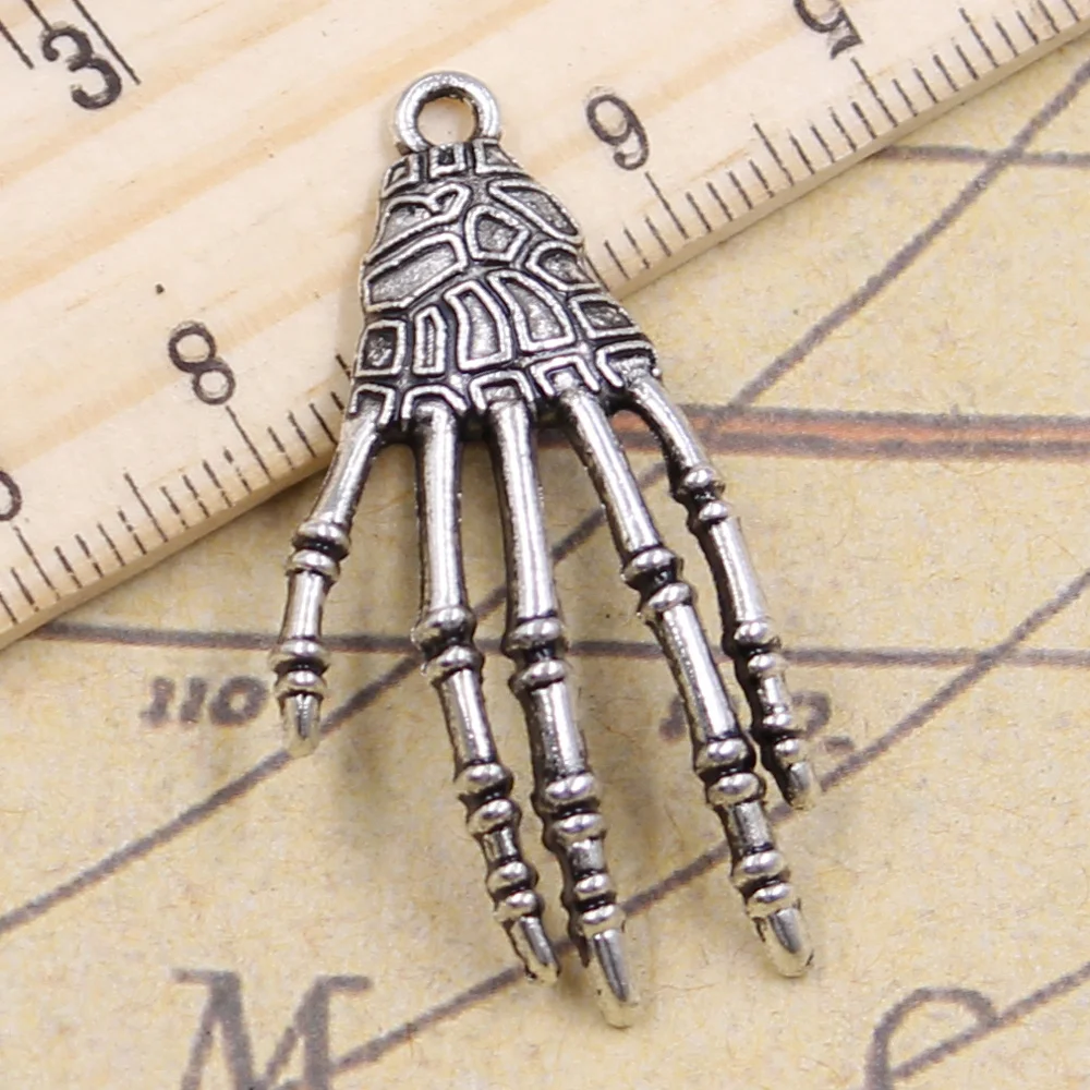 

5pcs/lot Charms skeleton skull claws 39x20mm Tibetan Silver Pendants Antique Jewelry Making DIY Handmade Craft Bracelet Necklace