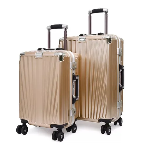 KLQDZMS 20/24 дюймов бизнес сумки на колёсиках spinner чемодан на колесах из поликарбоната с алюминиевой рамой дорожные сумки на колесах - Цвет: Gold