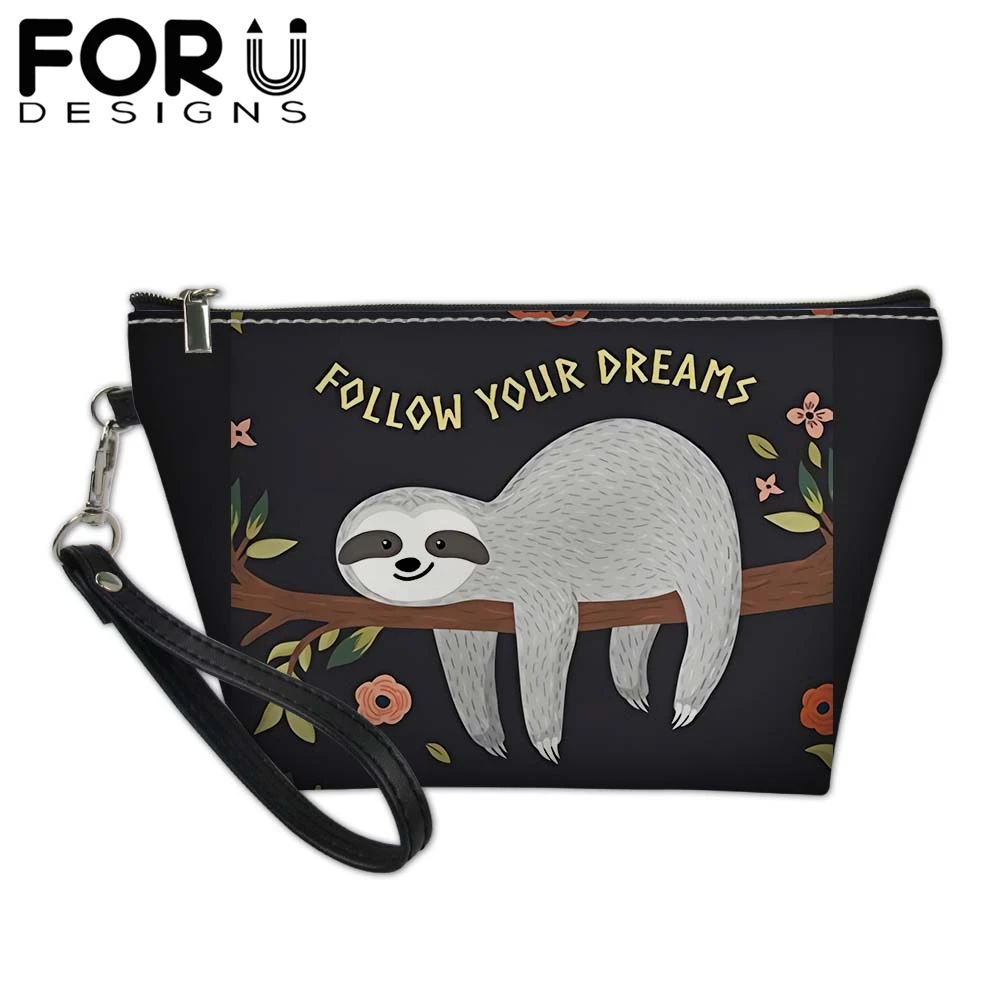 

Cartoon Sloth Print Small MakeUp Bag for Women Girl Folivora Beauty Cosmetics Bag Pouchs Female Beautician Travel Toiletry