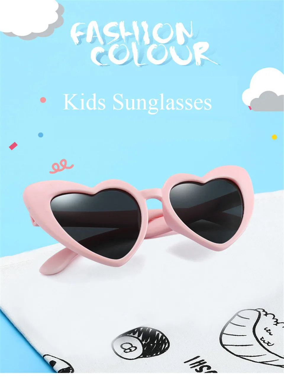 Iboode нижнее белье Girls Love сердца солнцезащитные очки детские, для малышей TR90 поляризованные солнцезащитные очки, очки для детей черный, Розовый Красный Солнцезащитные очки гибкий UV400