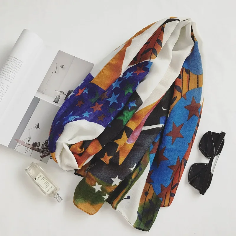 Print Animal Cats Newest Scarf Women High Fashionable 2017 Sjaal Scarves China Stoles Lady