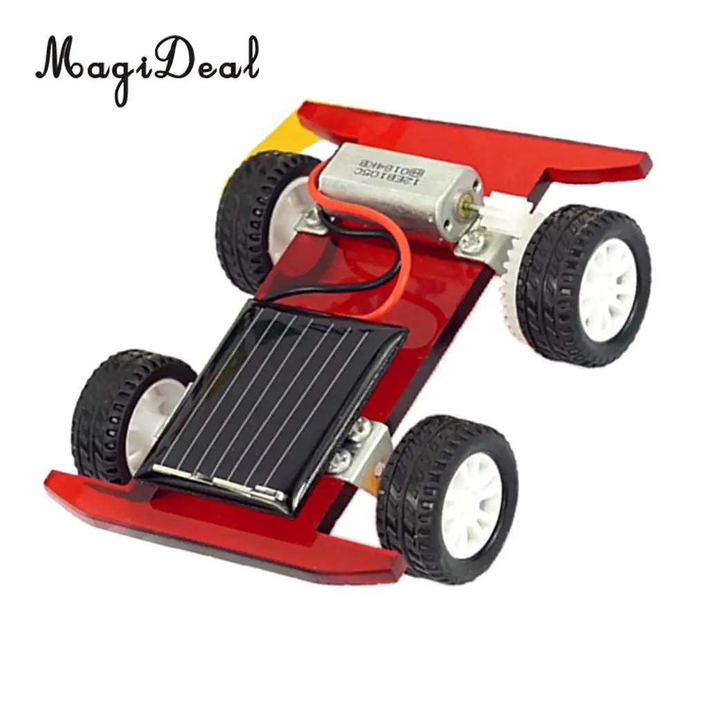 MagiDeal DIY Assembled Solar Power Car Model Science Technology Educational Experiments Toy Gifts for Children Boys