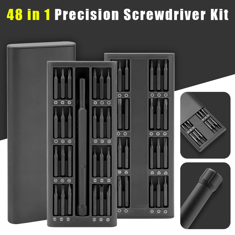 

48 IN 1 Precision Screwdriver Set Magnetic Screwdriver Bits Repair Tools for Mobile Phones Watch PC Laptop Mini Screw Driver Kit
