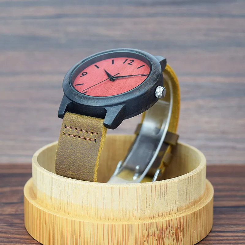 MAN WOOD WATCH BAMBOO BROWN LEATHER18