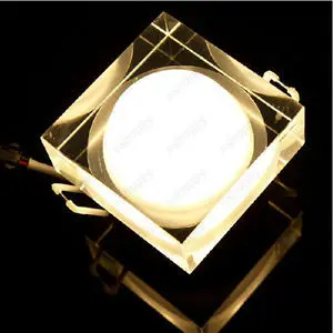 Crystal 7W Acrylic LED Recessed Ceiling Wall Light Cabinet Lamp Lobby Garage KTV