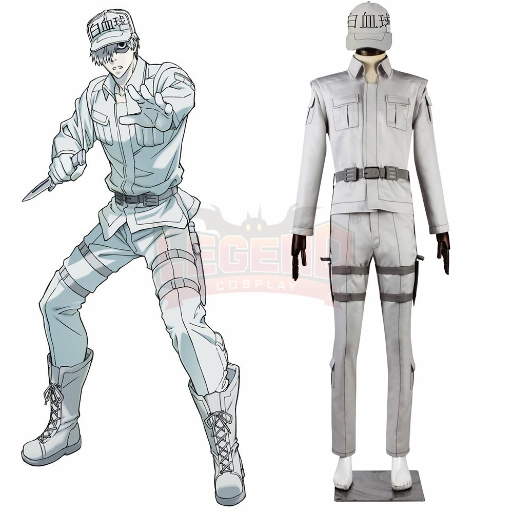 White blood cell Neutrophil Cosplay Costumes White Suit Hat Cells at Work