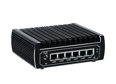 Мини-ПК Pfsense 6 дюймов Intel LAN без вентилятора Kaby Lake Core i3 7100U DDR4 ОЗУ AES-NI Linux брандмауэр