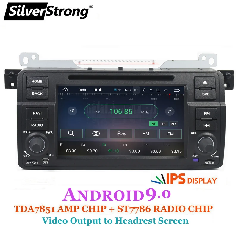 Cheap SilverStrong Android9.0 1DIN E46 Car DVD IPS Panel for BMW E46 DVD M3 Rover AutoRadio E46 Android 2GB 16GB Mirroring Link 5