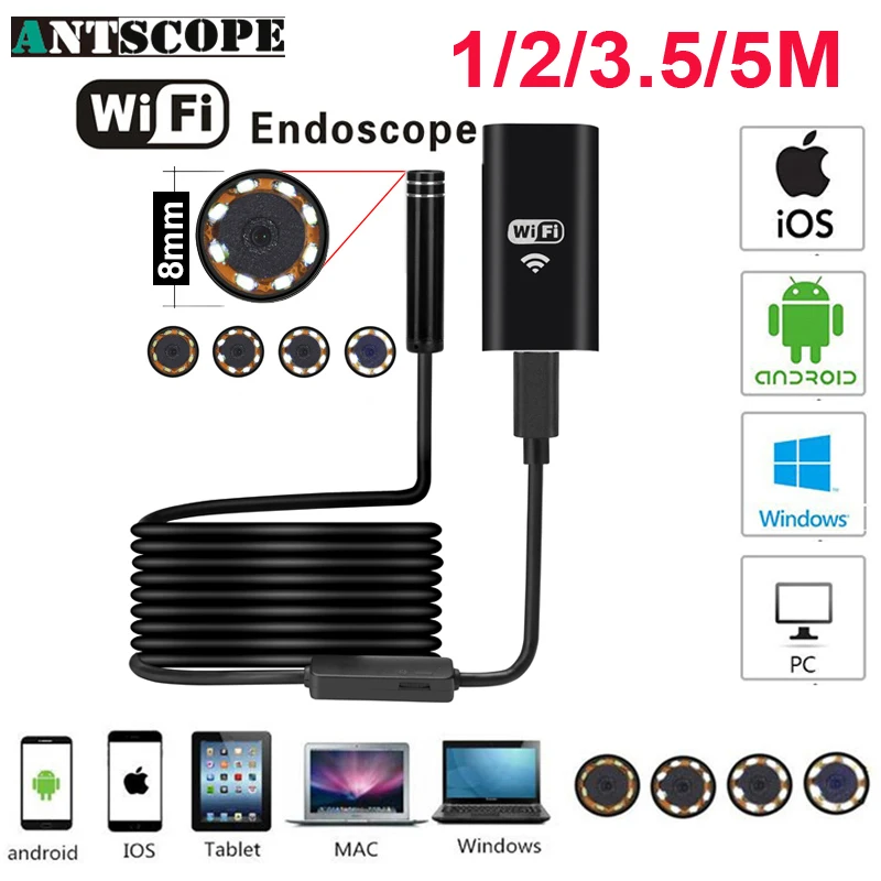 Armgroup Wifi Endoscope Camera Android 720P Iphone Borescope Camera Endoscopic Semi Rigid Hard Tube And Softwire