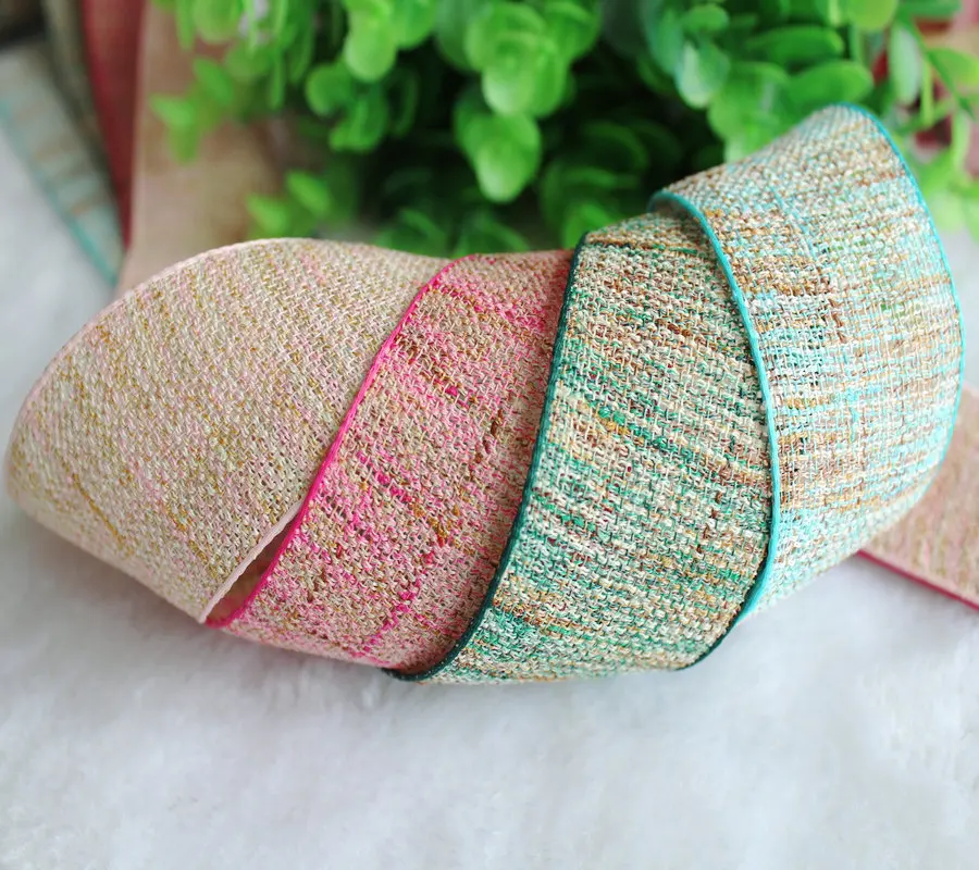 10 размеров 38 мм натуральный Пеньковая лента джут, джутовая ткань ...