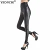 YSDNCHI-leggings de cintura alta para dama, pantalones de malla con cintura alta, color negro, estilo Punk, elásticos, de talla grande, con realce ► Foto 3/6