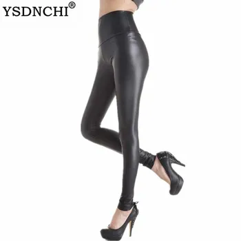 YSDNCHI Sexy Legging Punk Black Skinny Pants Fashion Black High Waist Legging Stretch Plus Size