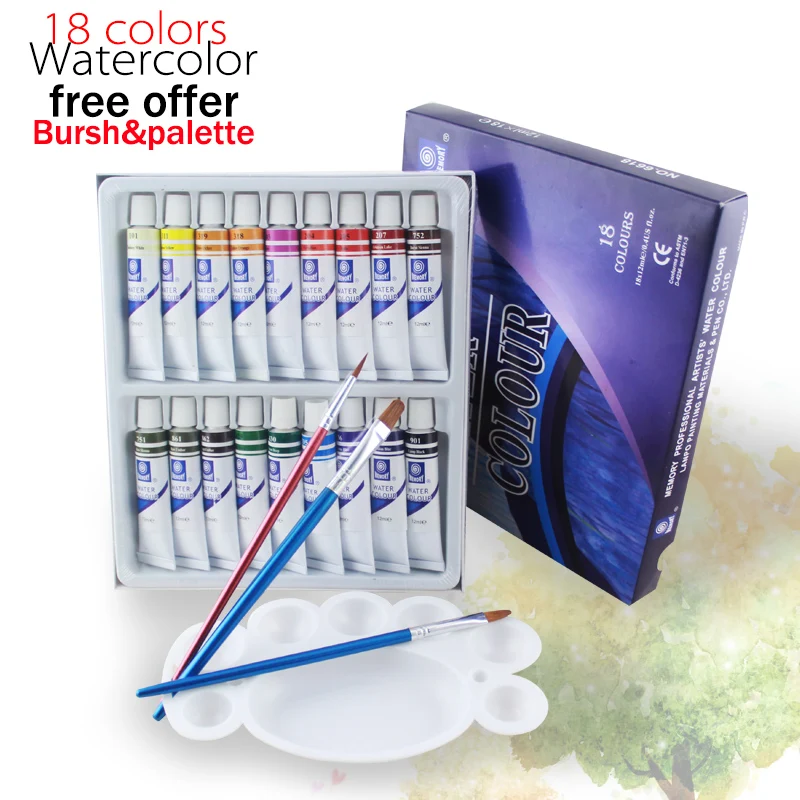 

12ml*18 colors Memory Watercolor Paints set high quality Water Color Paint for Artists