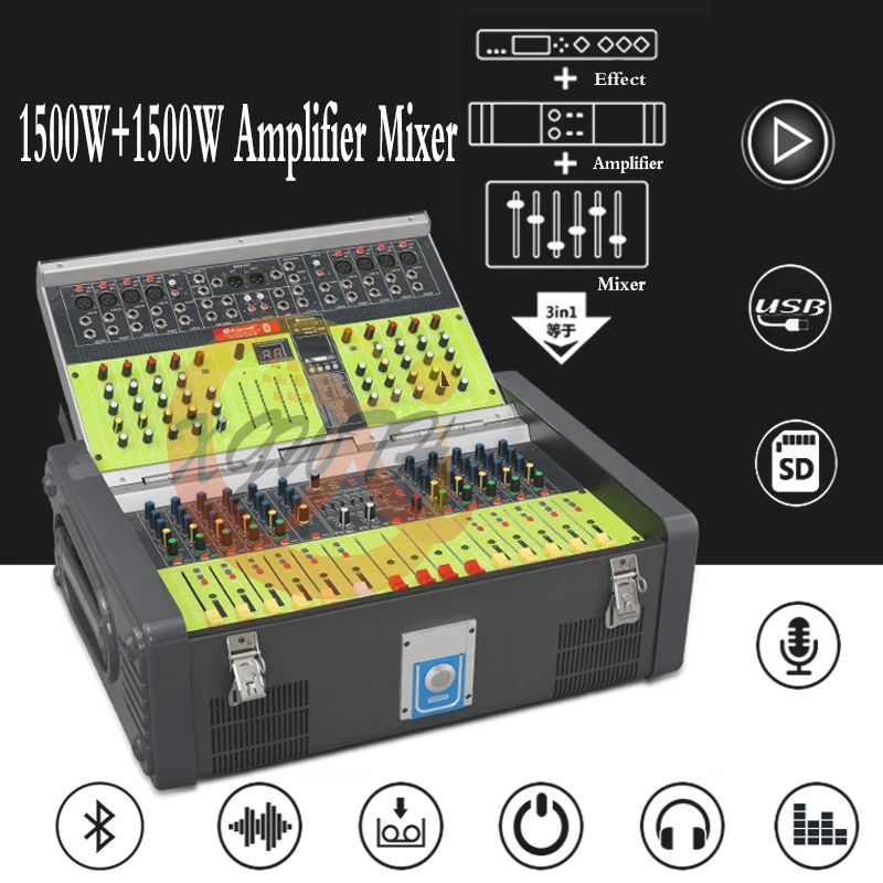 Professional 3000W Band Amplifier Mixer 12 Channel Digital High Power