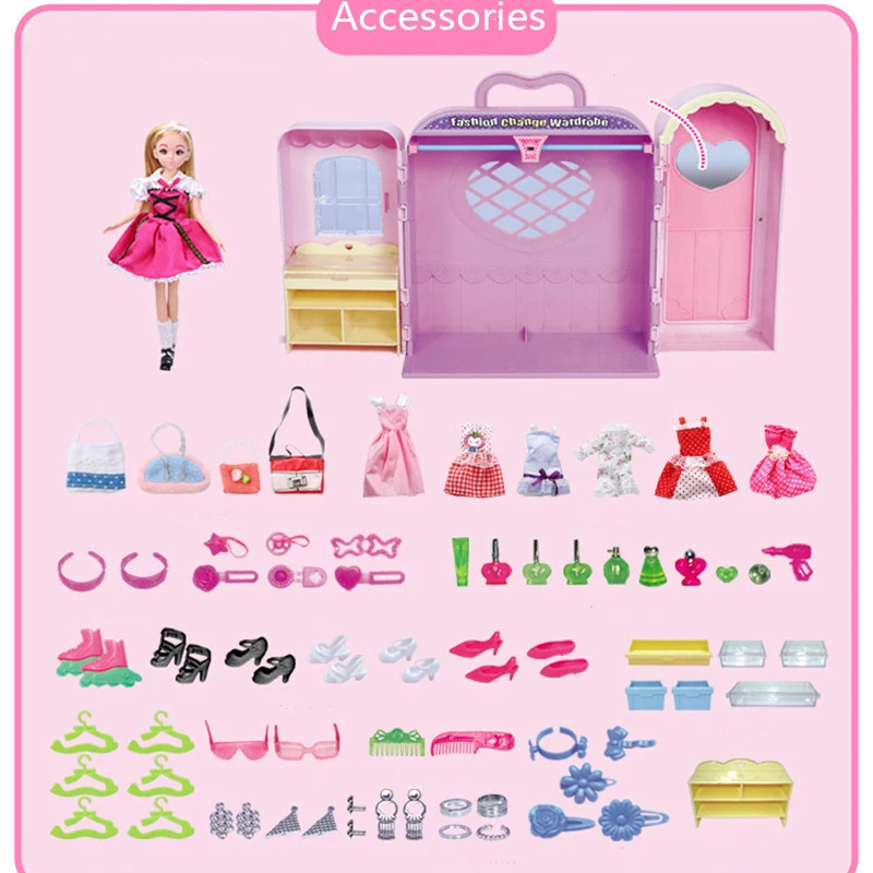 حقيقي lelia دمى دمية حلم خزانة دعوى هدية مربع الفتيات لعبة kawaii محاكاة دمية اللعب الكلاسيكية للأطفال أطفال جديد أسلوب