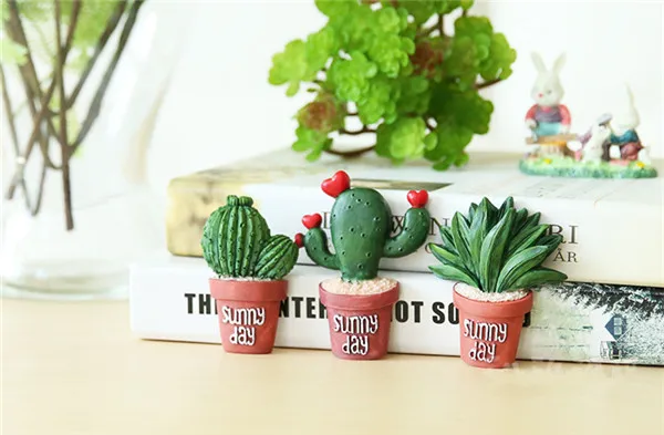 Cute Cactus Succulent Plants Fridge Magnets - 3