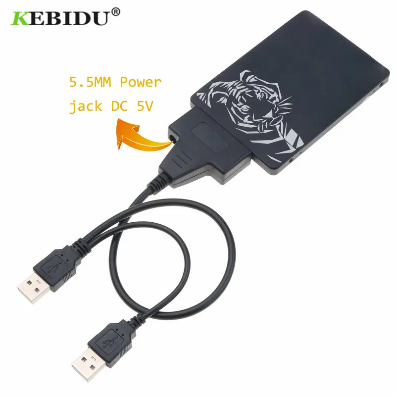 Kebidu горячая Распродажа двойной USB 2 0 к Sata 22 Pin 5/3 5 дюйма жесткий диск HDD адаптер