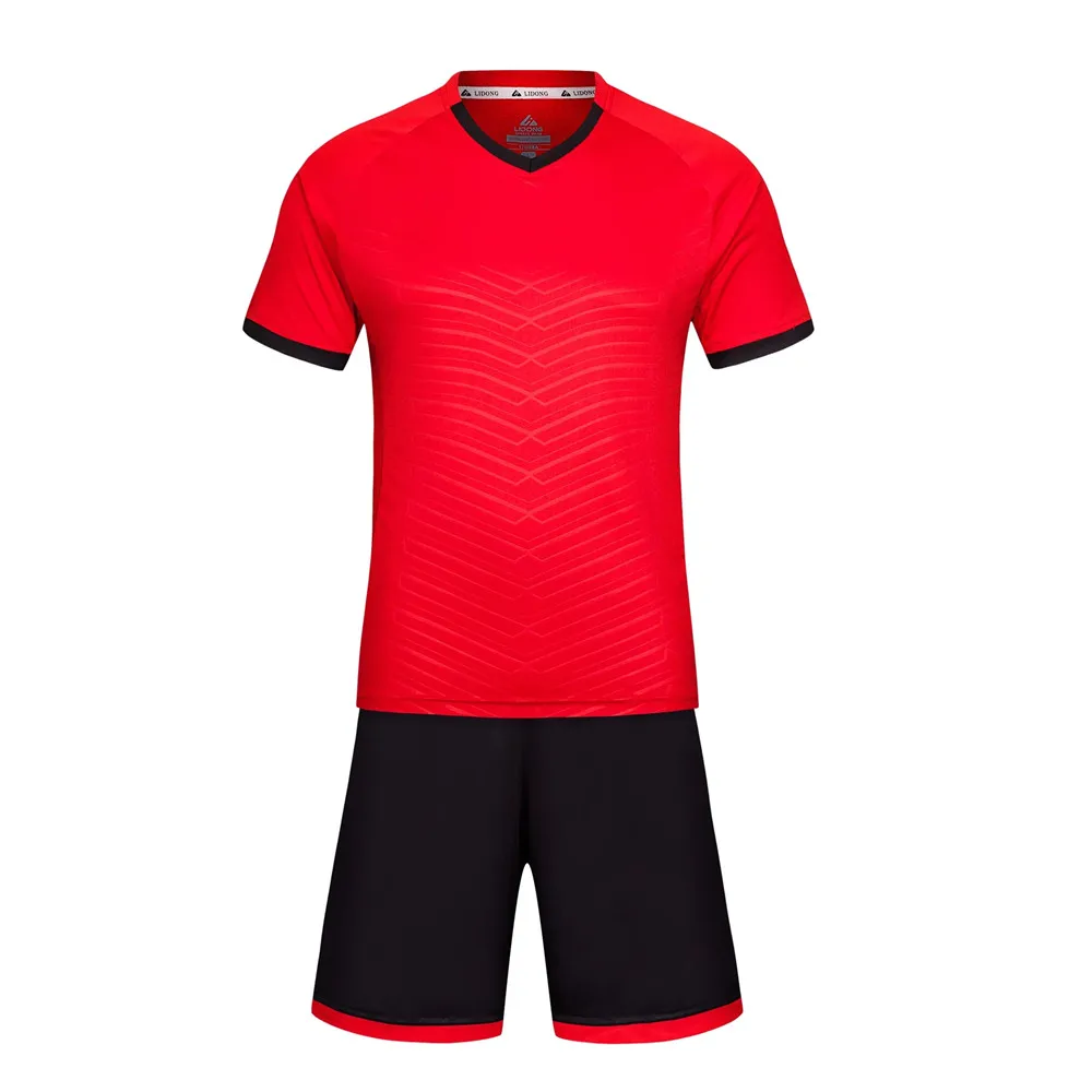 LIDONG, футбольный комплект для детей, футбольные комплекты для мальчиков, Джерси, форма, Futbol, тренировочные костюмы, дышащий полиэстер, с коротким рукавом, трикотажные изделия - Цвет: 5017T red