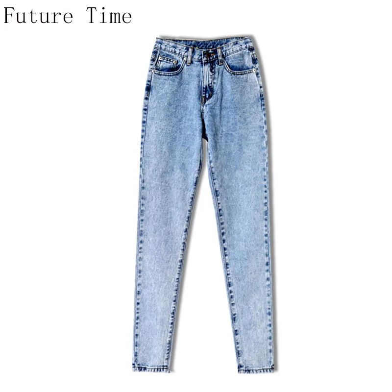 BF Loose New Women Jeans High Waist Ankle Length Snow Casual Boyfriend Straight Pants 2018 Hot Sale Female Streetwear NZ242