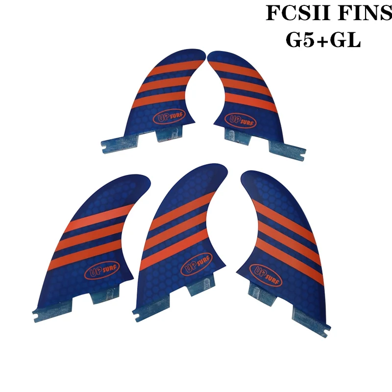 FCSII G5 + GL доска для серфинга синий/красный цвет фасетчатый Киль tri-quad fin set FCS 2 Fin Лидер продаж FCS II Fin Quilhas