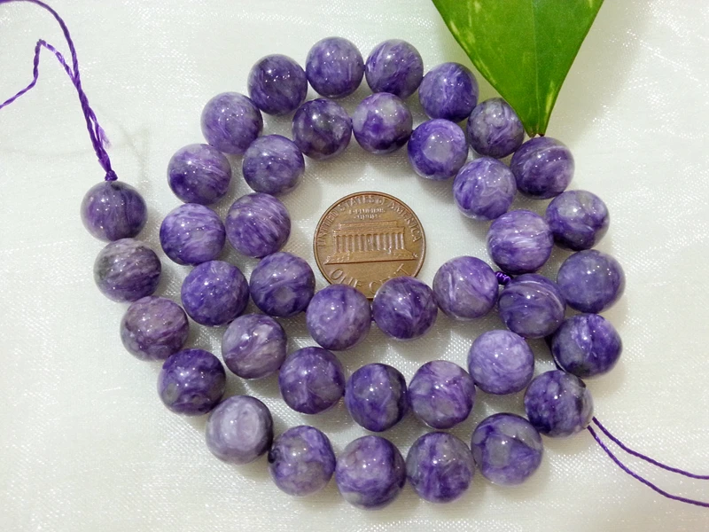 

Lii Ji Natural Charoite Round shape bead 10mm DIY Jewelry Making Approx 39cm