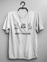 Летние футболки с круглым вырезом и короткими рукавами, футболка с забавными буквами «кактус не трогать меня», стильные сексуальные