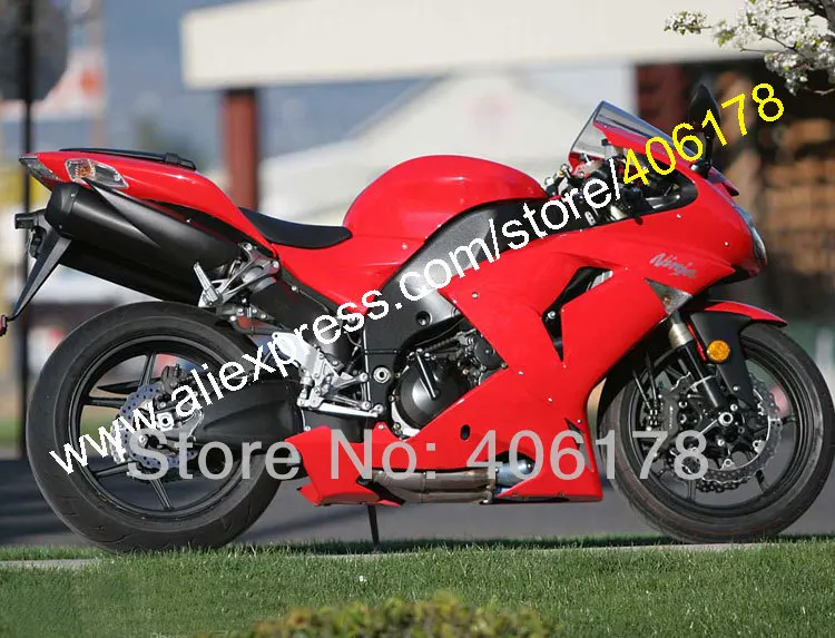 

Hot Sales,Free custom red fairing for Kawasaki ninja ZX-10R ZX10R 2006 2007 ZX 10R 06-07 ABS fairing kit (Injection molding)