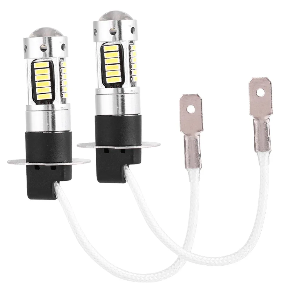 1 Pair of H3 Light Bulb 4014 White LED Car Headlight Light Bulb Lamp DC