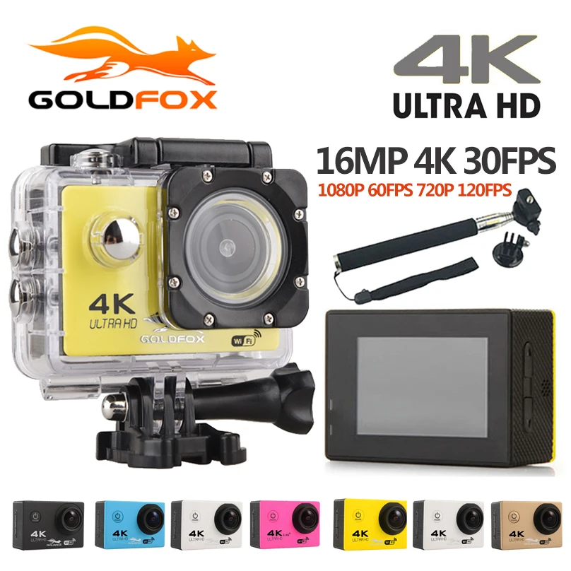 Оригинальная Экшн камера Goldfox F60/F60R 4K HD Wi Fi Спортивная видеокамера с дистанционным