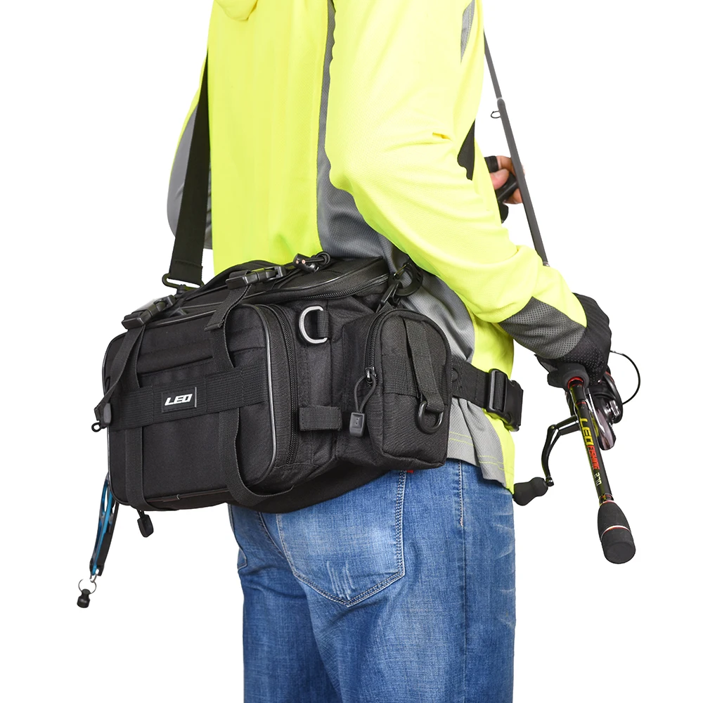 Us 20 6 36 Off Leo Outdoor Sports Fishing Bag Large Capacity Multifunctional Waist Pack Lures Tackle Gear Bags 40 17 20cm In