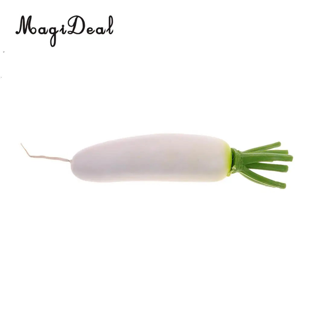 MagiDeal Decorative Plastic Artificial Fake Vegetables Carrot White Radish White Radish Cabinet Home Decoration 