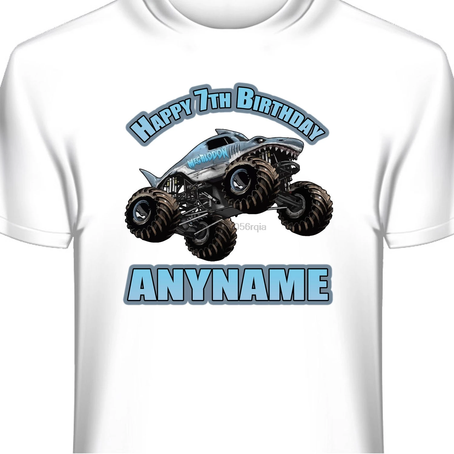 

Personalized and Custom Printed Monster Jam Megalodon Truck Birthday T-Shirt